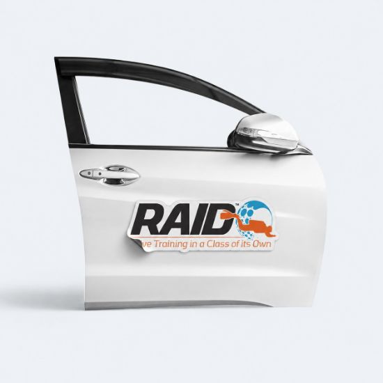 RAID magneet sticker auto